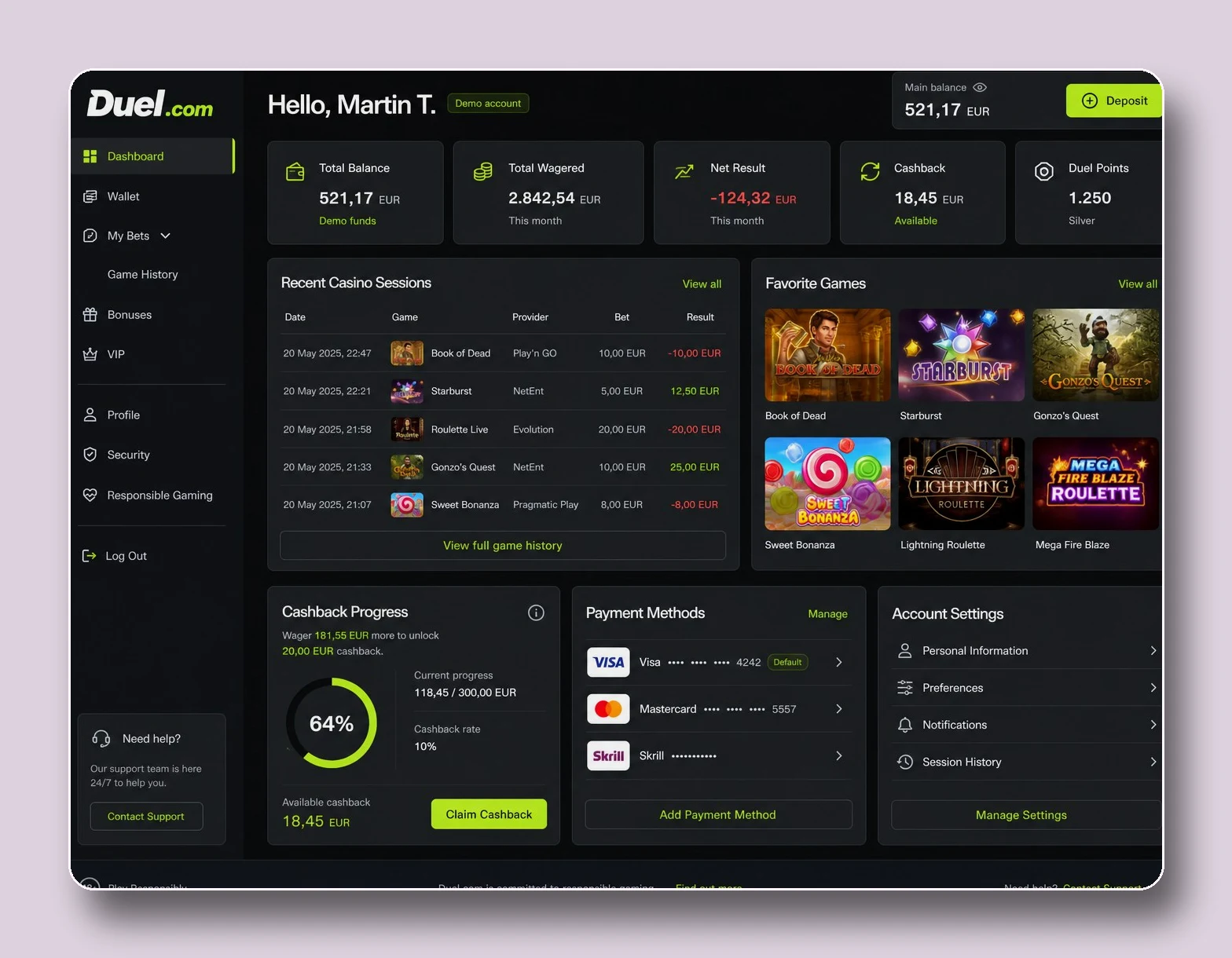 Duel.com — retrait rapide casino